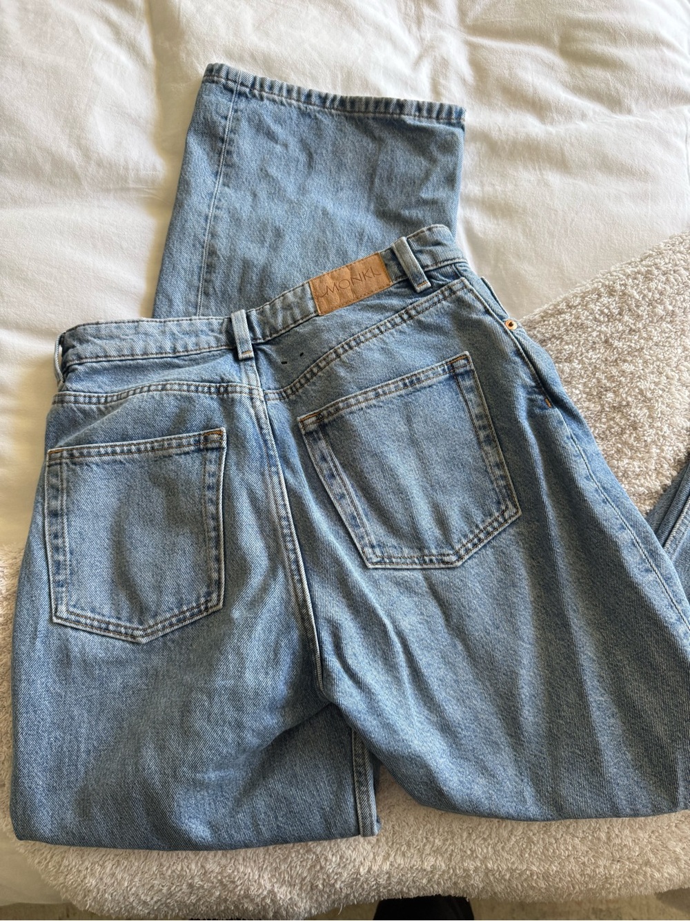 Monki Light Blue Denim High-Rise Jeans